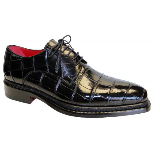 Fennix Italy "GABRIEL" Black All Over Genuine Alligator Shoes.
